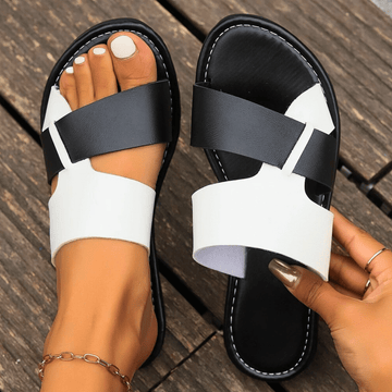 Two-Toned Leather Slippers