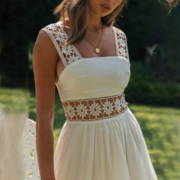 Zaprada Bohemian Style Long Dress in Floral Lace for Cocktail or Beach Ideal for Summer