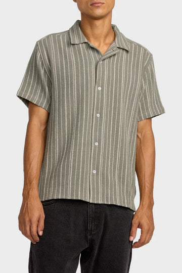 Vacancy Stripe Short Sleeve Light Olive